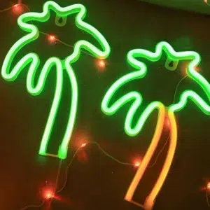 SNL-061 - Small Neon Hanging Light - Palm Trees