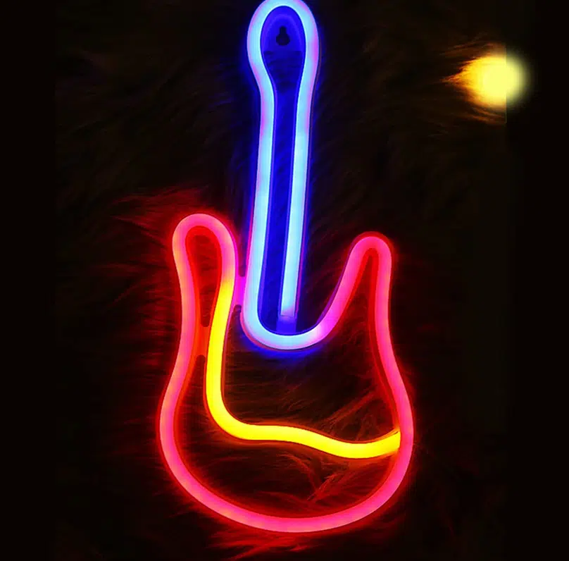 SNL-063 - Small Neon Hanging Light - Electric Guitar