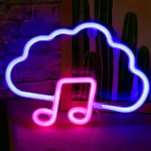 SNL-069 - Small Neon Hanging Light - Cloud and Music Note