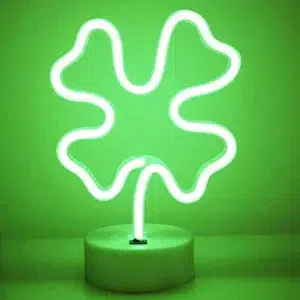 TNL-005 - Table Neon Light - Four Leaf Clover Green