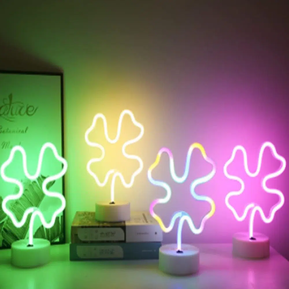 TNL-005M – Table Neon Light – Four Leaf Clover Multi