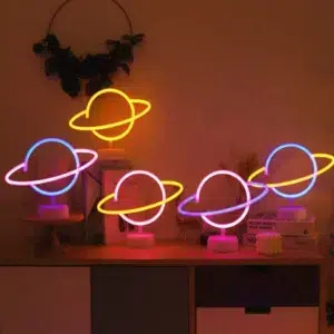 TNL-007 - Table Neon Light - Planet Saturn Multi