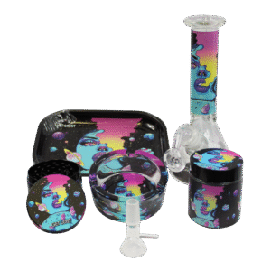 WP-GS-004 - Water Pipe Gift Set (8 in 1) (Galaxy Blue Girl Smoking)