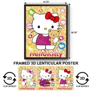 3DPWF-136 Cartoon - Hello Kitty Winks Framed Poster
