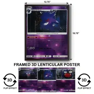 3DPWF-140 Anime - Gengar-Haunter-Gastly Framed Poster