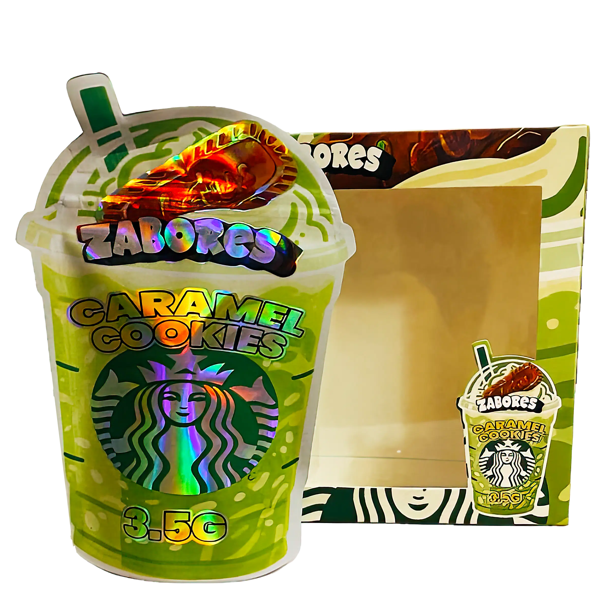 Bag-n-Box 3.5g Mylar Packaging Set (25 Count Bags + Boxes) – Zabores Caramel Cookies BAGNBOX-WIN-032