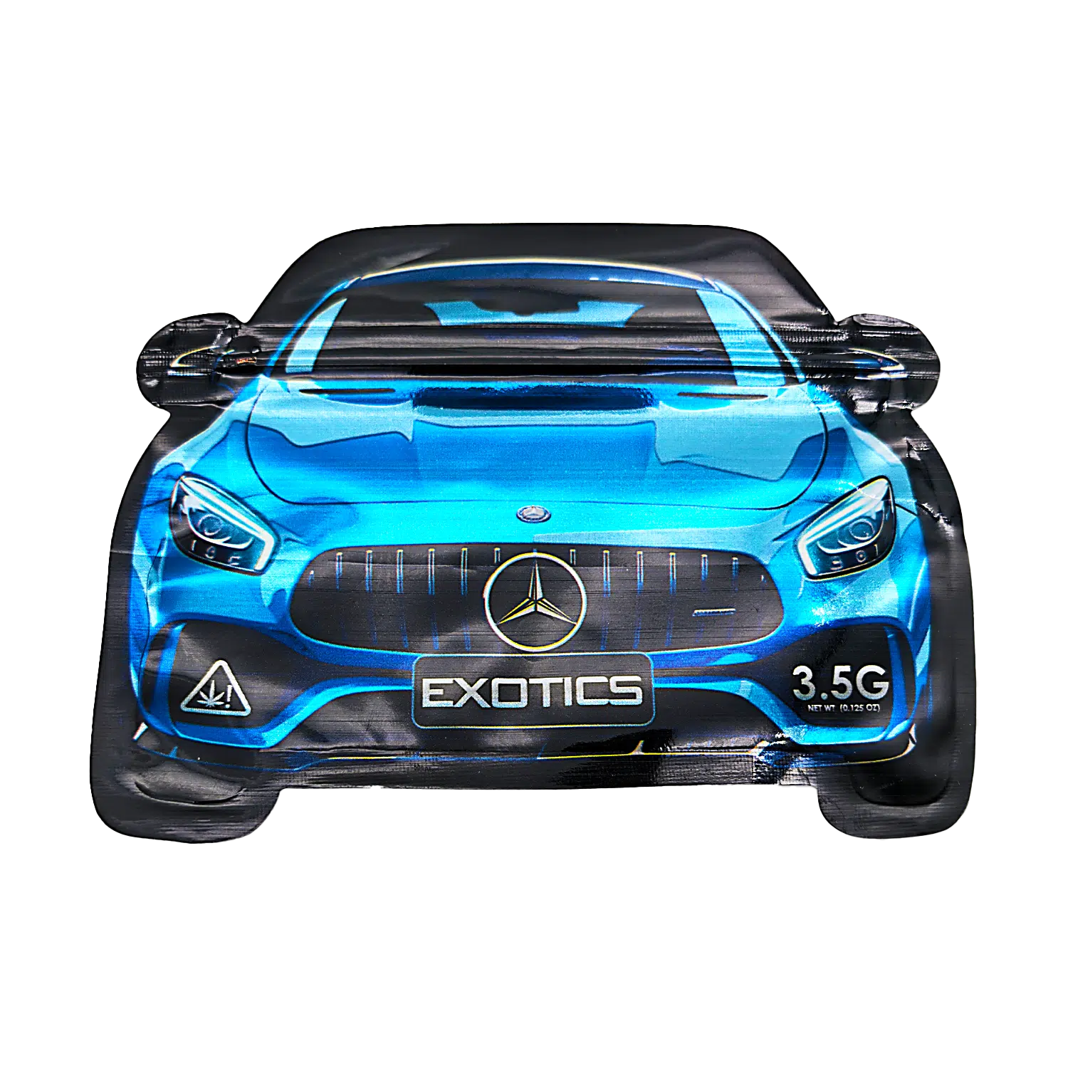 3.5g Die Cut Shaped Mylar Bag - (50 Count) Car Blue Mercedes Benz CARSMB-35-008