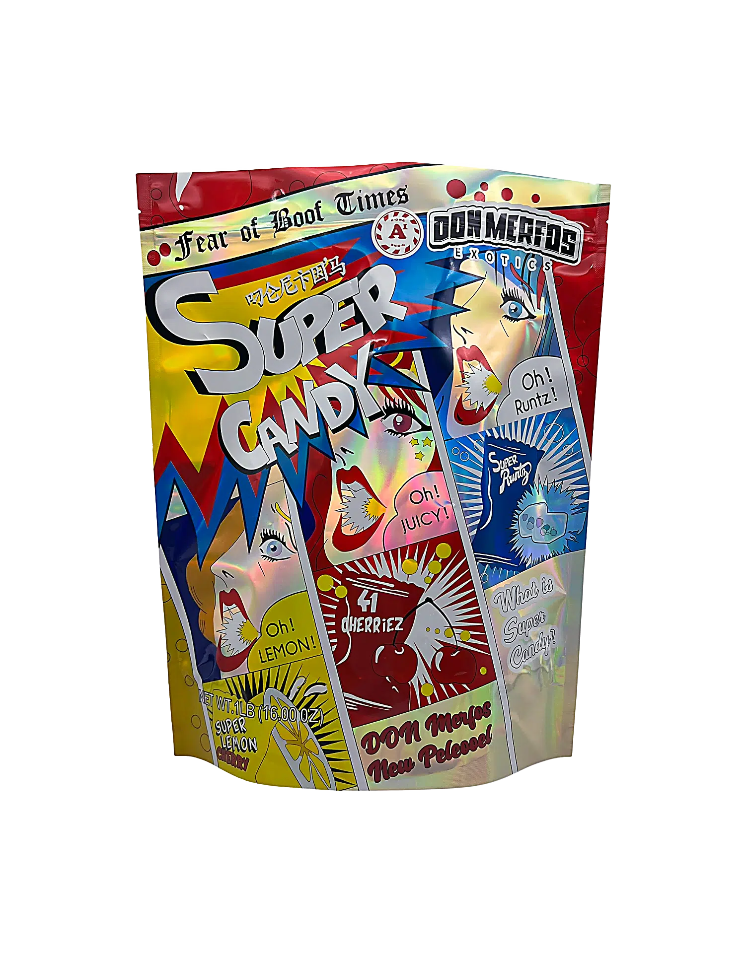 1 Pound Mylar Bag – Premium Smell-Proof Packaging – Super Candy (25 Count) 1LB-006
