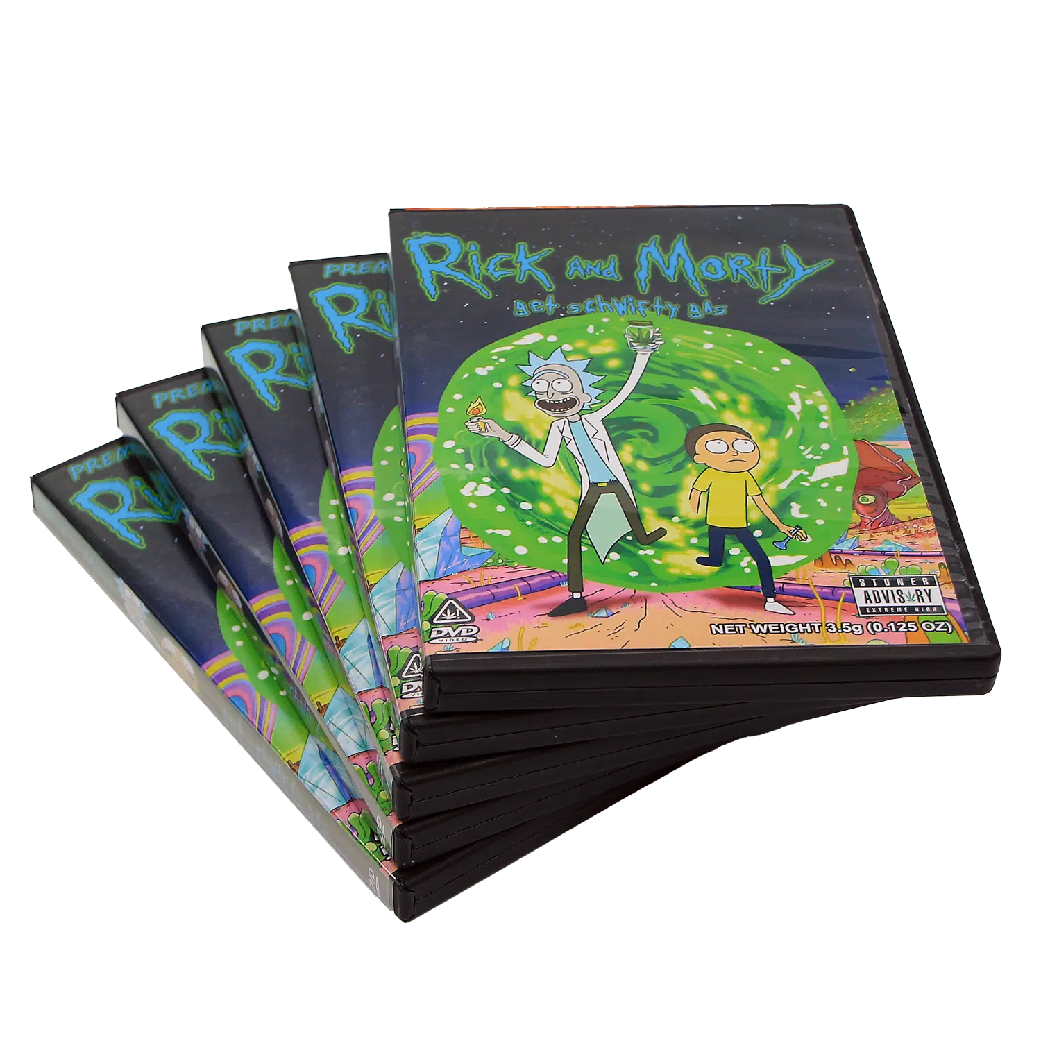 (5-Pack) 3.5 Gram Mylar Bag – Premium Mylar Bag + DVD Case Set – DVD-MB-032