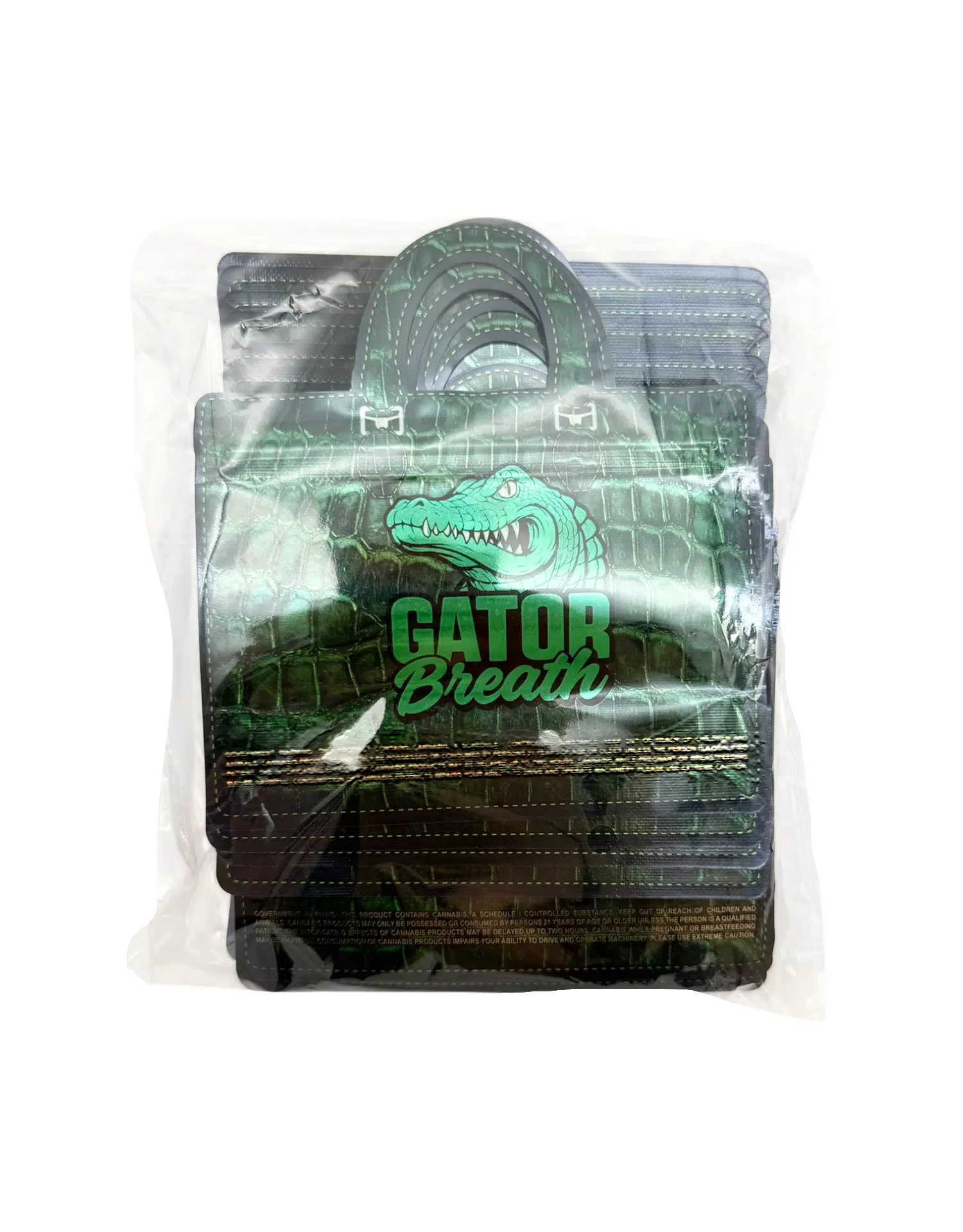 3.5g Handbag Shaped Mylar Bag (50 Count) Gator Breath - HBMB-35-002 - Image 4