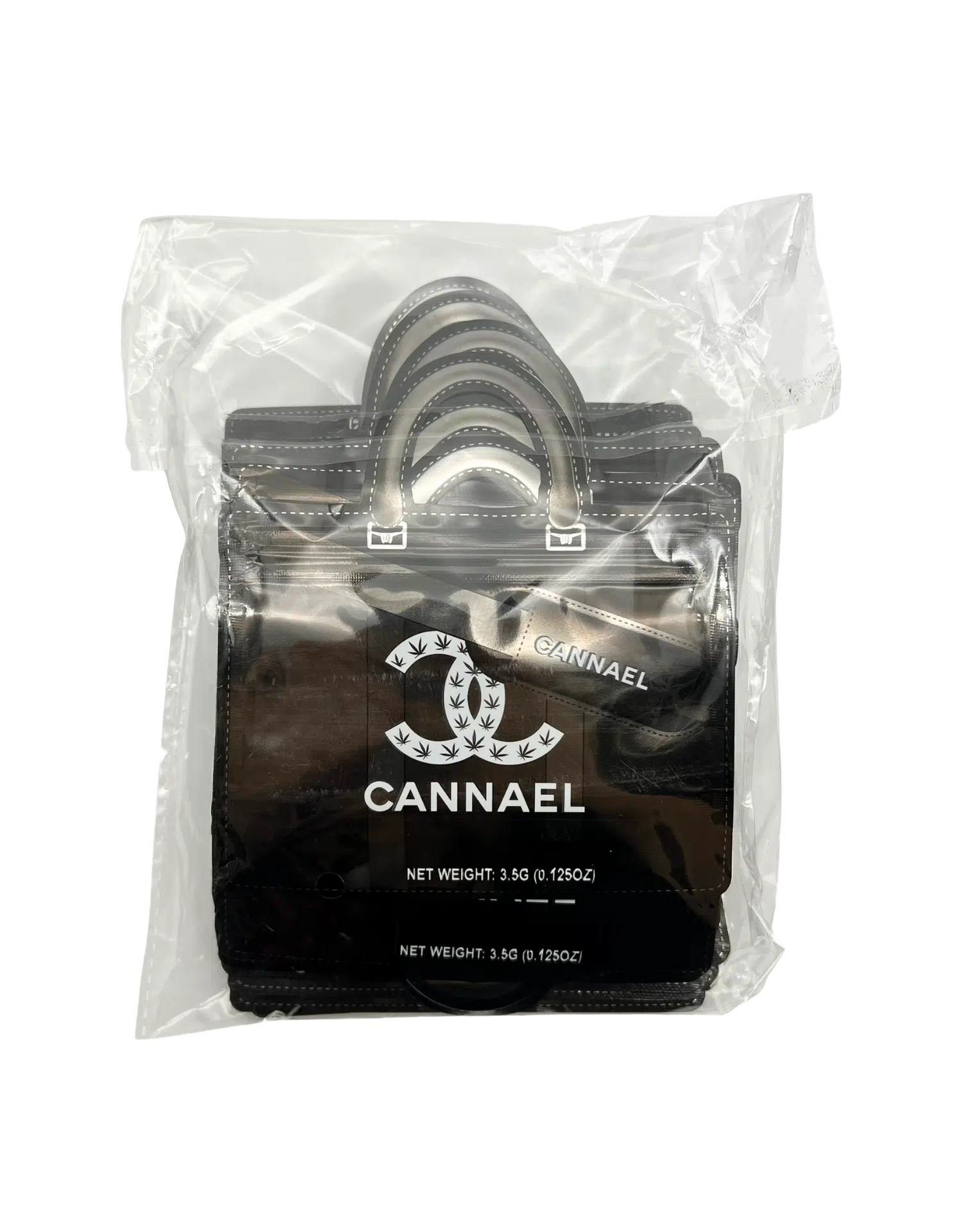 3.5g Handbag Shaped Mylar Bag (50 Count) Cannael Black - HBMB-35-011 - Image 3