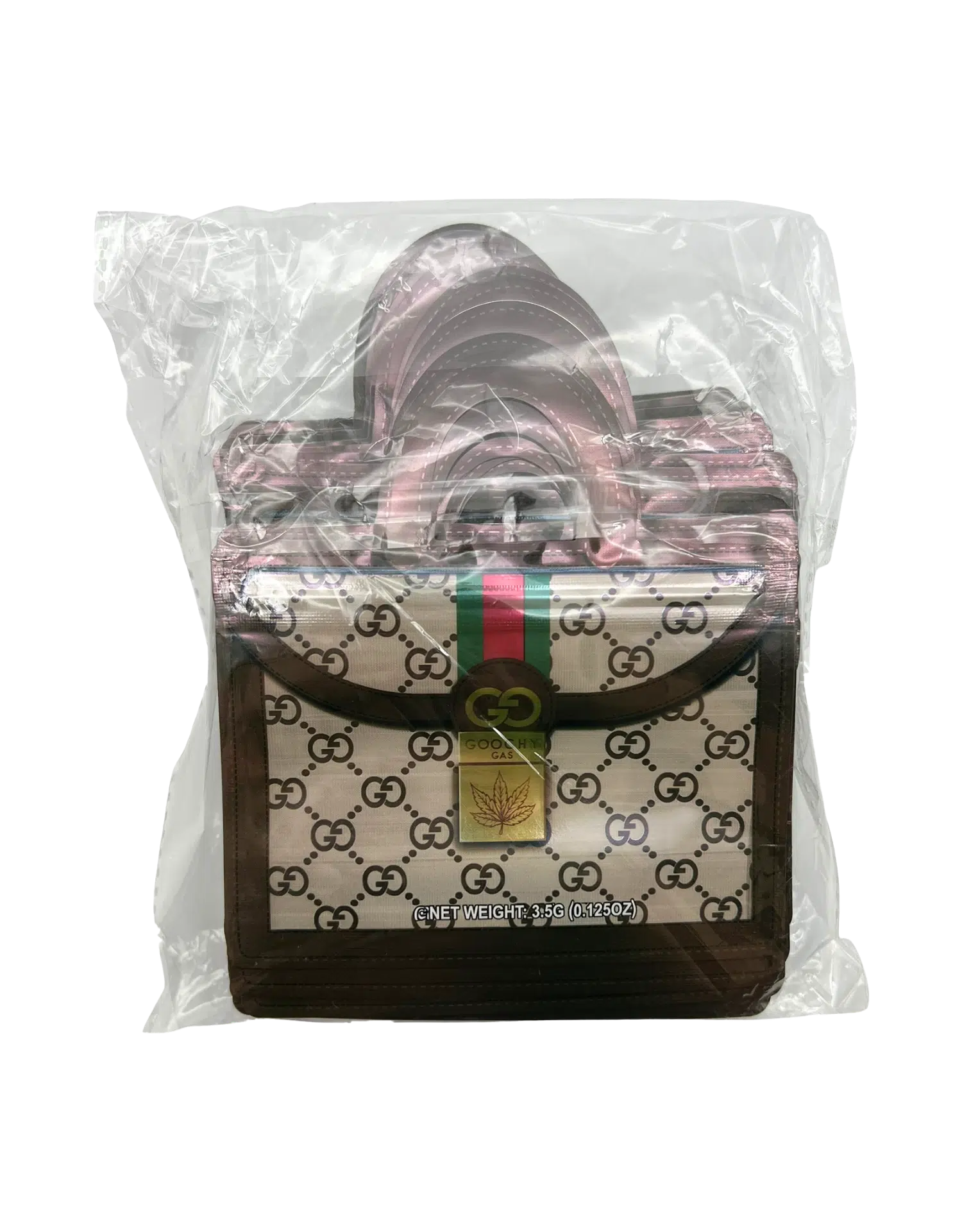 3.5g Handbag Shaped Mylar Bag (50 Count) Goochy Gas Classic - HBMB-35-023 - Image 3