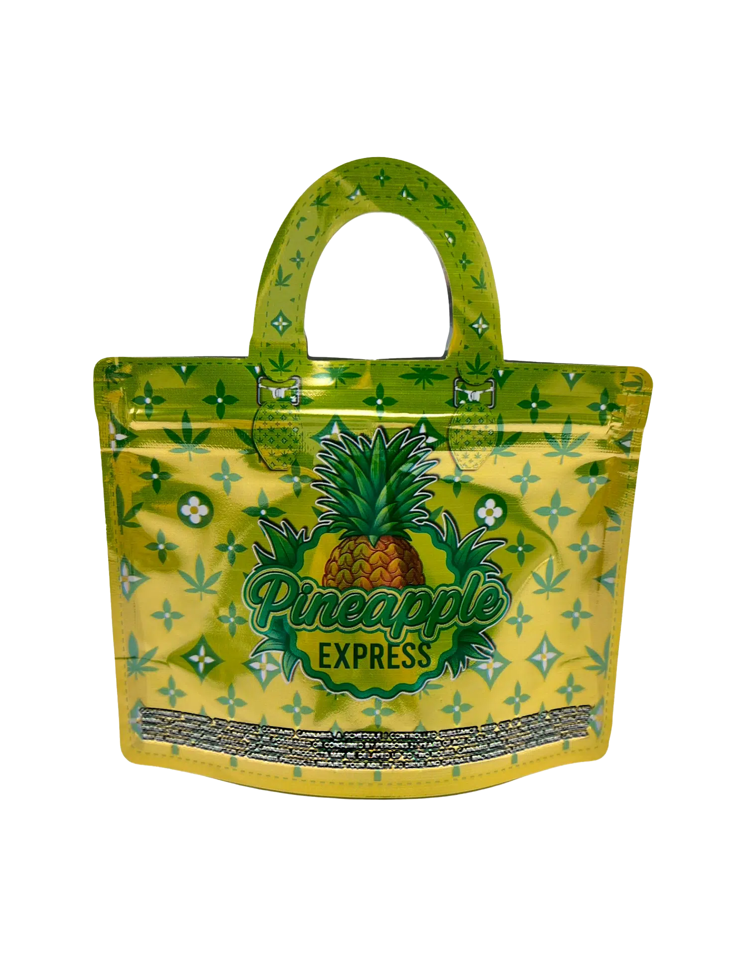 3.5g Handbag Shaped Mylar Bag (50 Count) Pineapple Express - HBMB-35-034 - Image 2