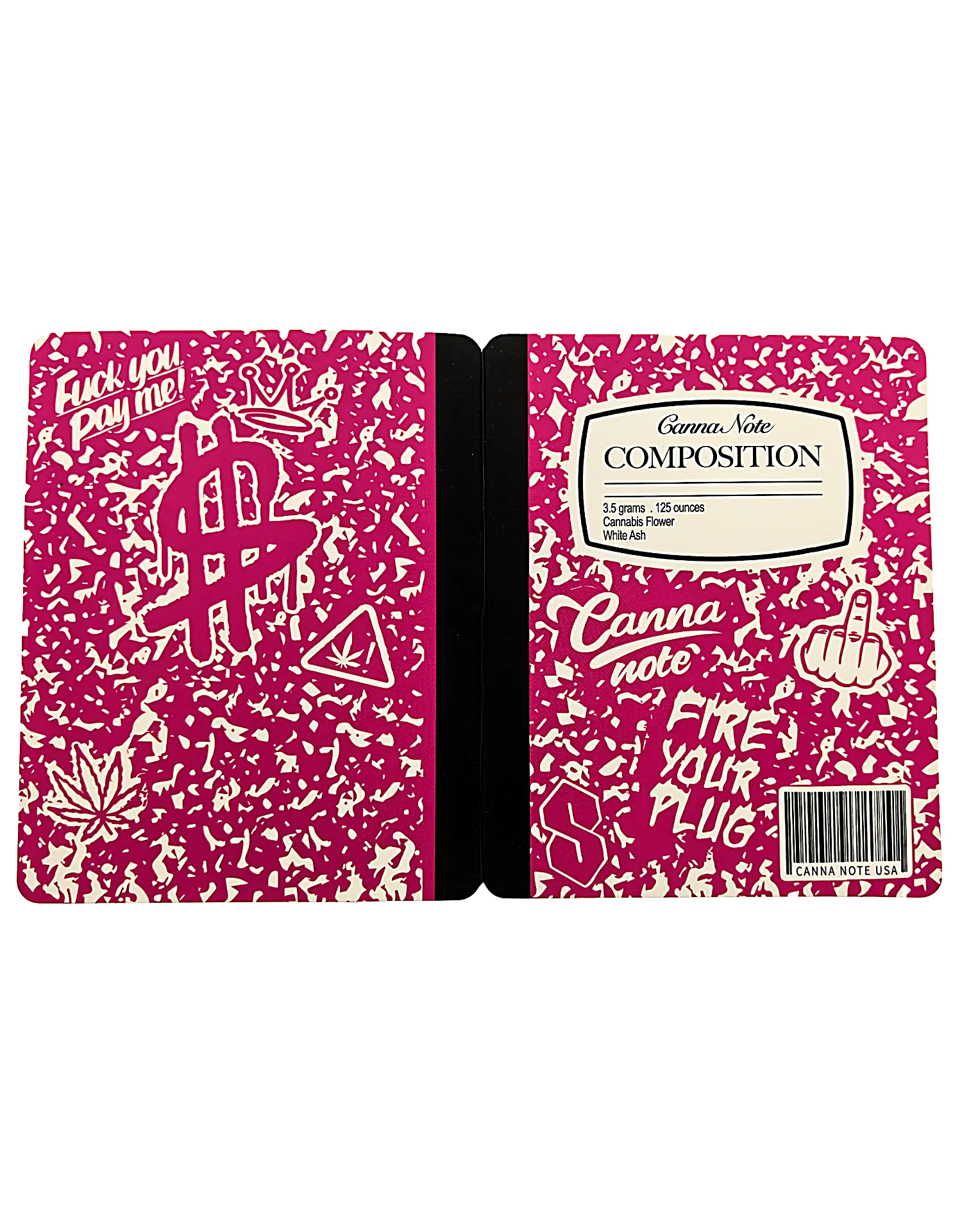 3.5g Notebook-Style Mylar Bag (12 Count) Notebook Hot Pink – NBMB-35-003
