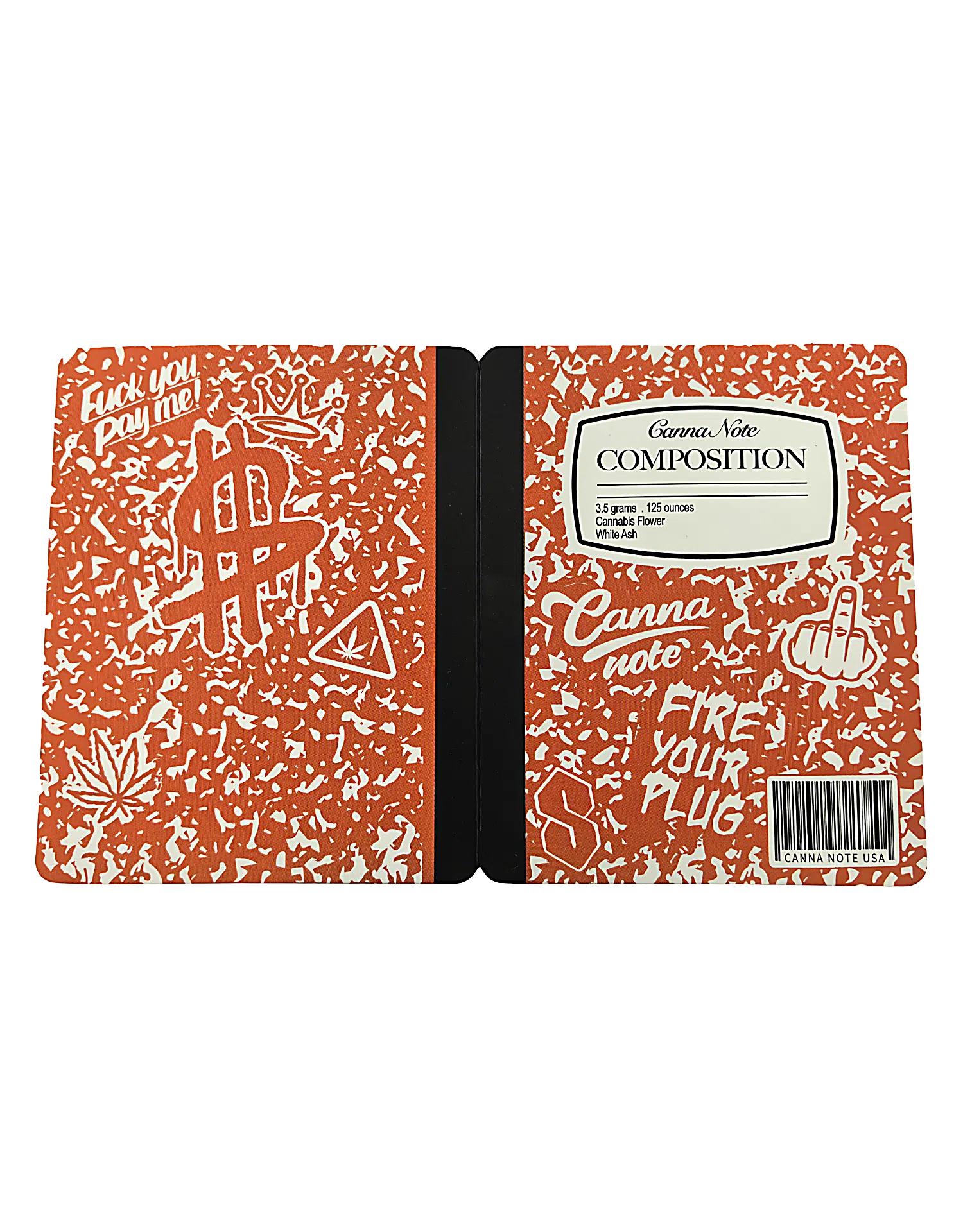 3.5g Notebook-Style Mylar Bag (12 Count) Notebook Orange – NBMB-35-004
