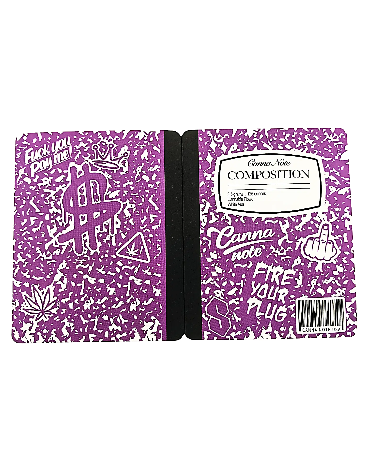 3.5g Notebook-Style Mylar Bag (12 Count) Notebook Purple – NBMB-35-005
