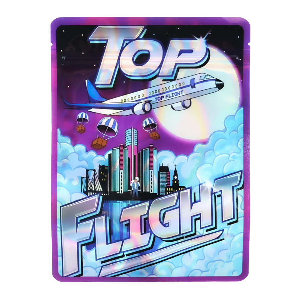28 Gram Mylar Bag – Premium Smell-Proof Flower Packaging - Top Flight (50 Count) MB-28G-021 - Image 2