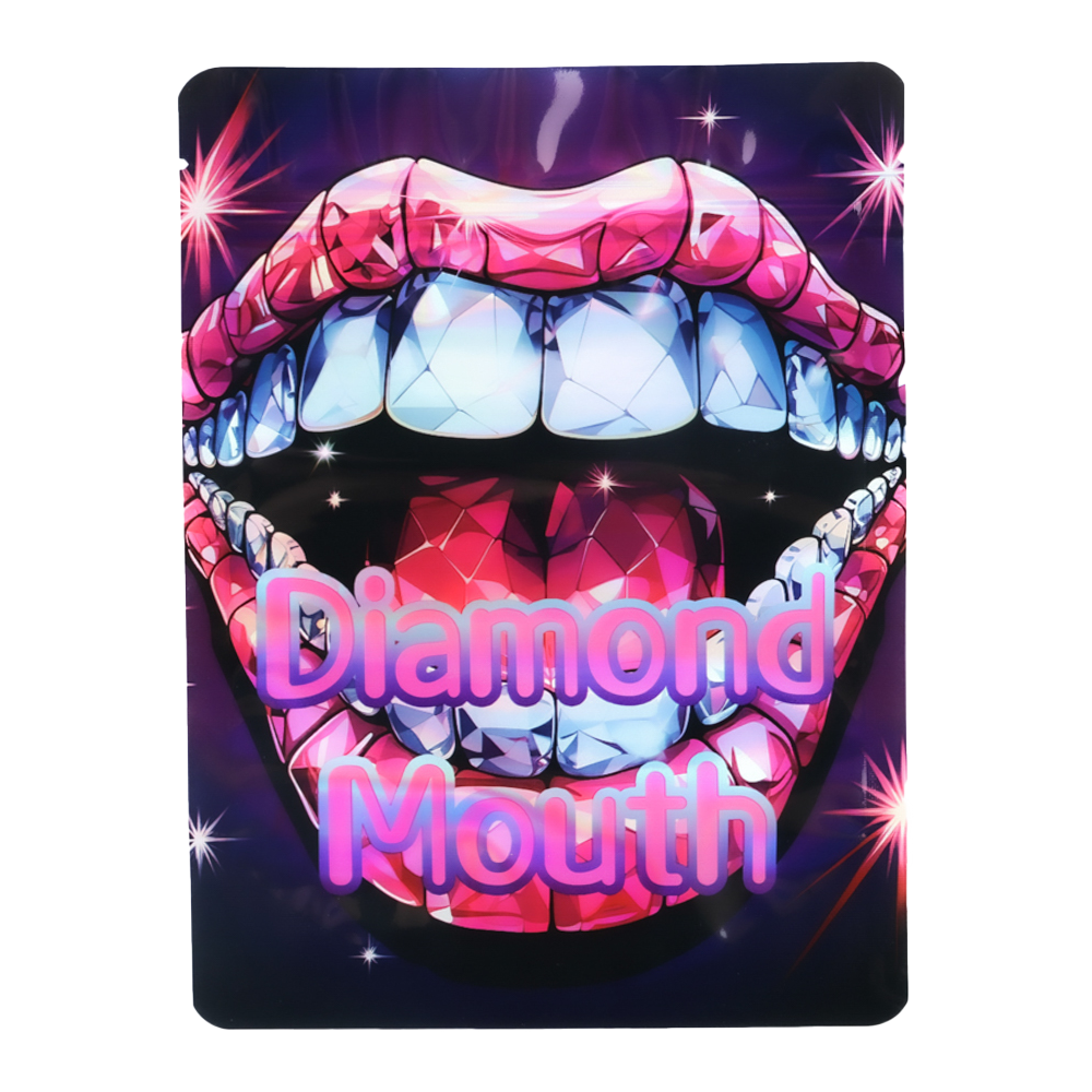 28 Gram Mylar Bag – Premium Smell-Proof Flower Packaging - Diamond Mouth (50 Count) MB-28G-035 - Image 2