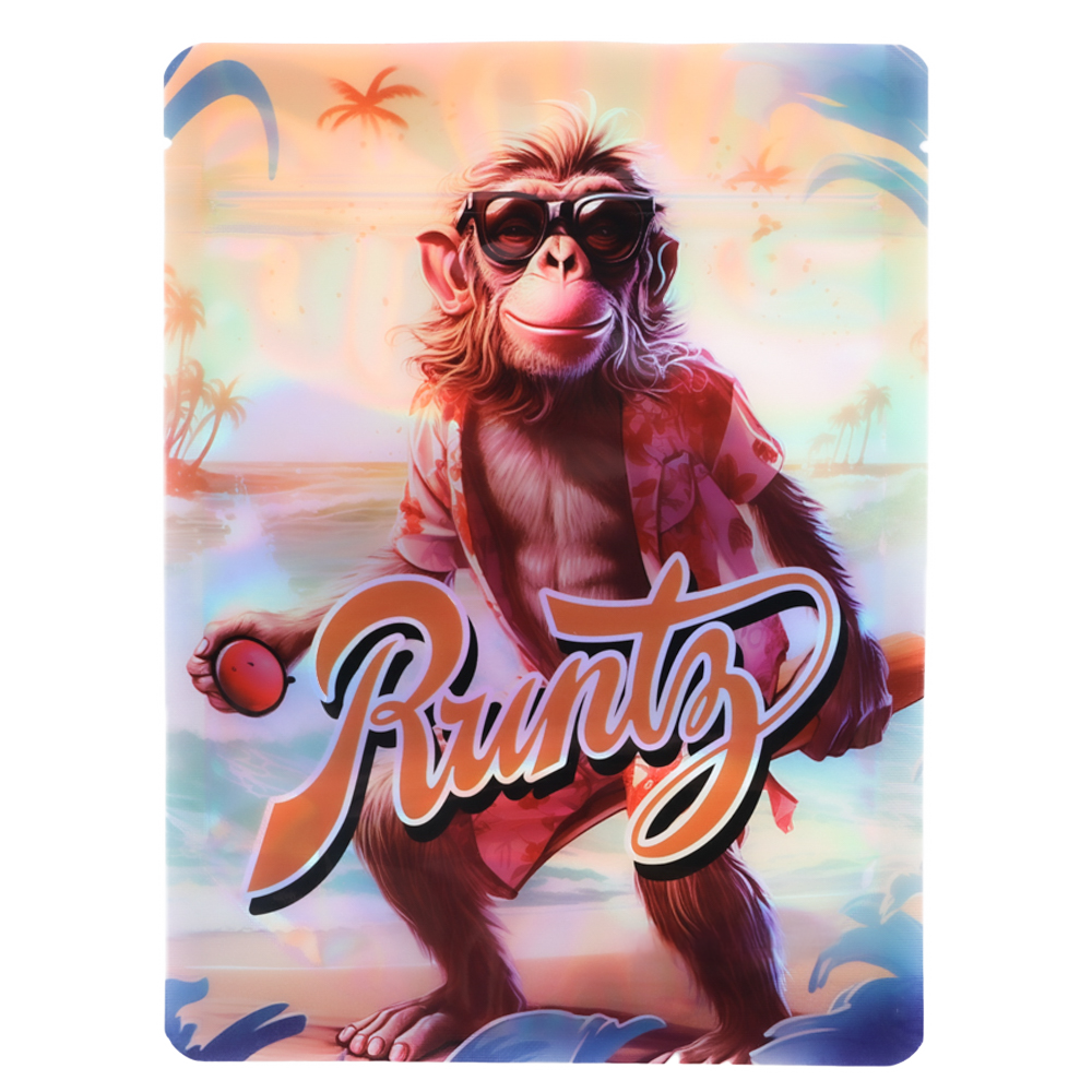 28 Gram Mylar Bag – Premium Smell-Proof Flower Packaging - Runtz Monkey (50 Count) MB-28G-046 - Image 2