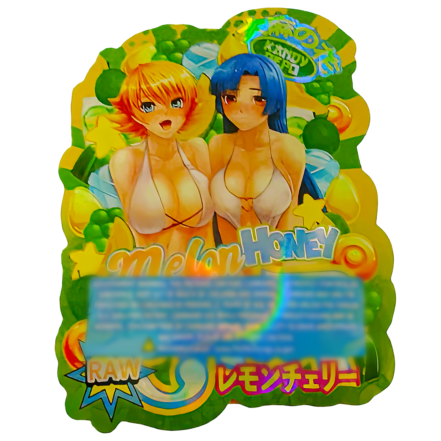 3.5g Shaped Mylar Bag (50 Count) Honey Melon Taffy MB35-SHAPE-058 - Image 2