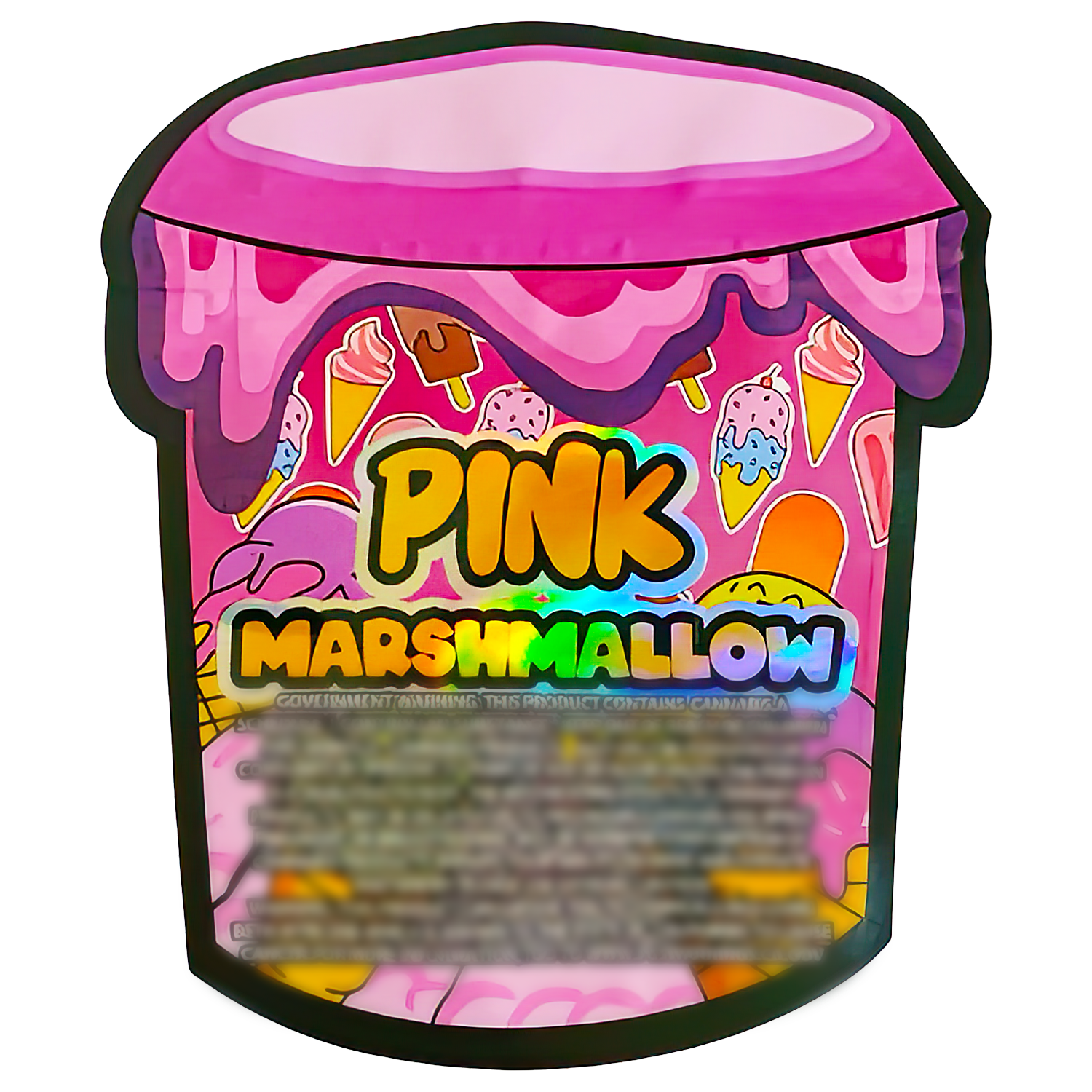 3.5g Shaped Mylar Bag (50 Count) Pink Marshmallow MB35-SHAPE-114 - Image 2