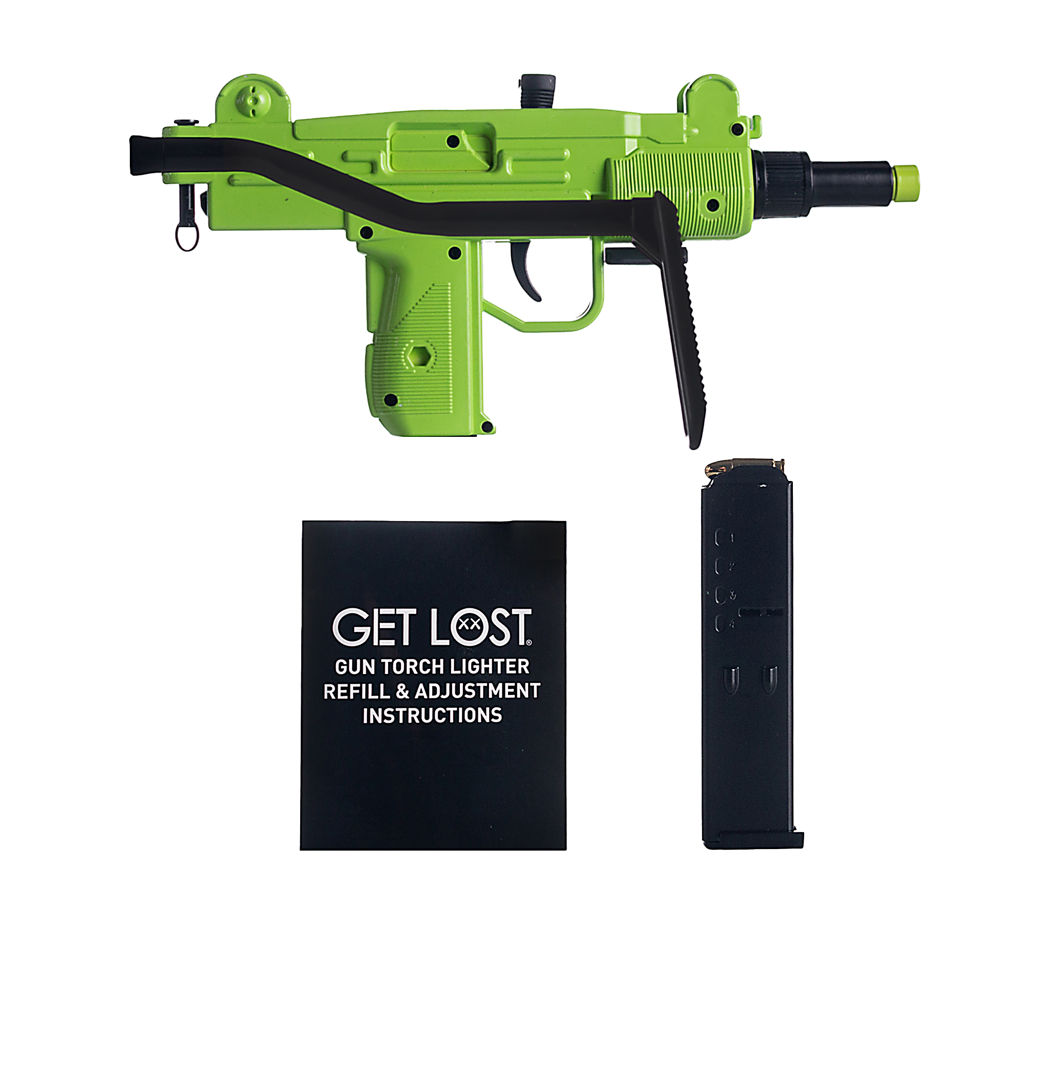 Get Lost Uzi Torch Lighter (Neon Green) UTLC-NGRN-006 - Image 2