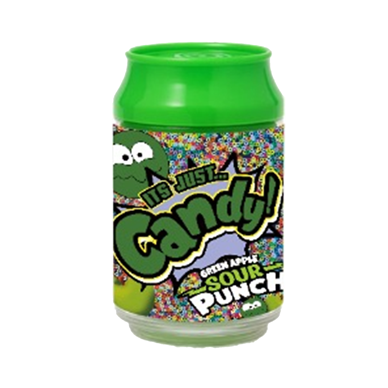 3.5g Plastic Soda Can Jar – (12 Count) Candy Green Apple Sour Patch CJ-35-041