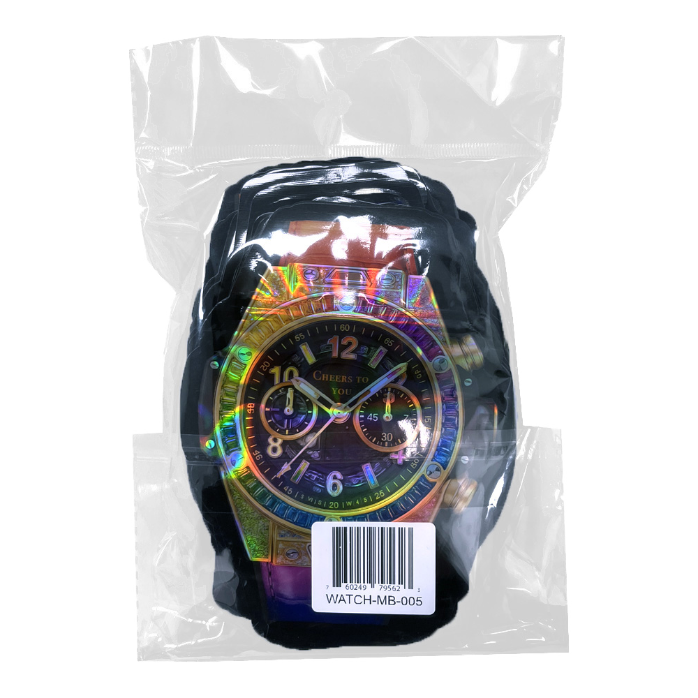 3.5 Rainbow Bezel Luxury Watch (50 Count) WATCH-MB-005 - Image 2