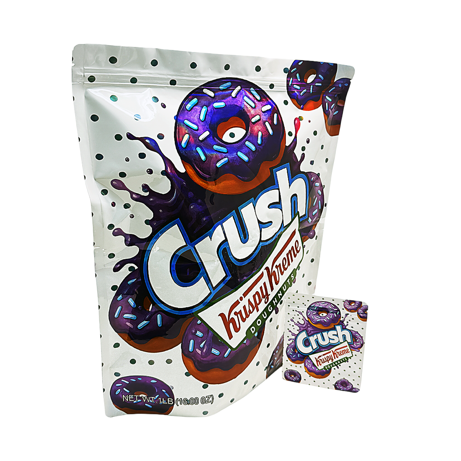 1 Pack 1lb Mylar Bag + 128 Matching 3.5g Mylar Bags – Matching Design Bundle - Crush Blueberry - 1LB-SET-001 - Image 2