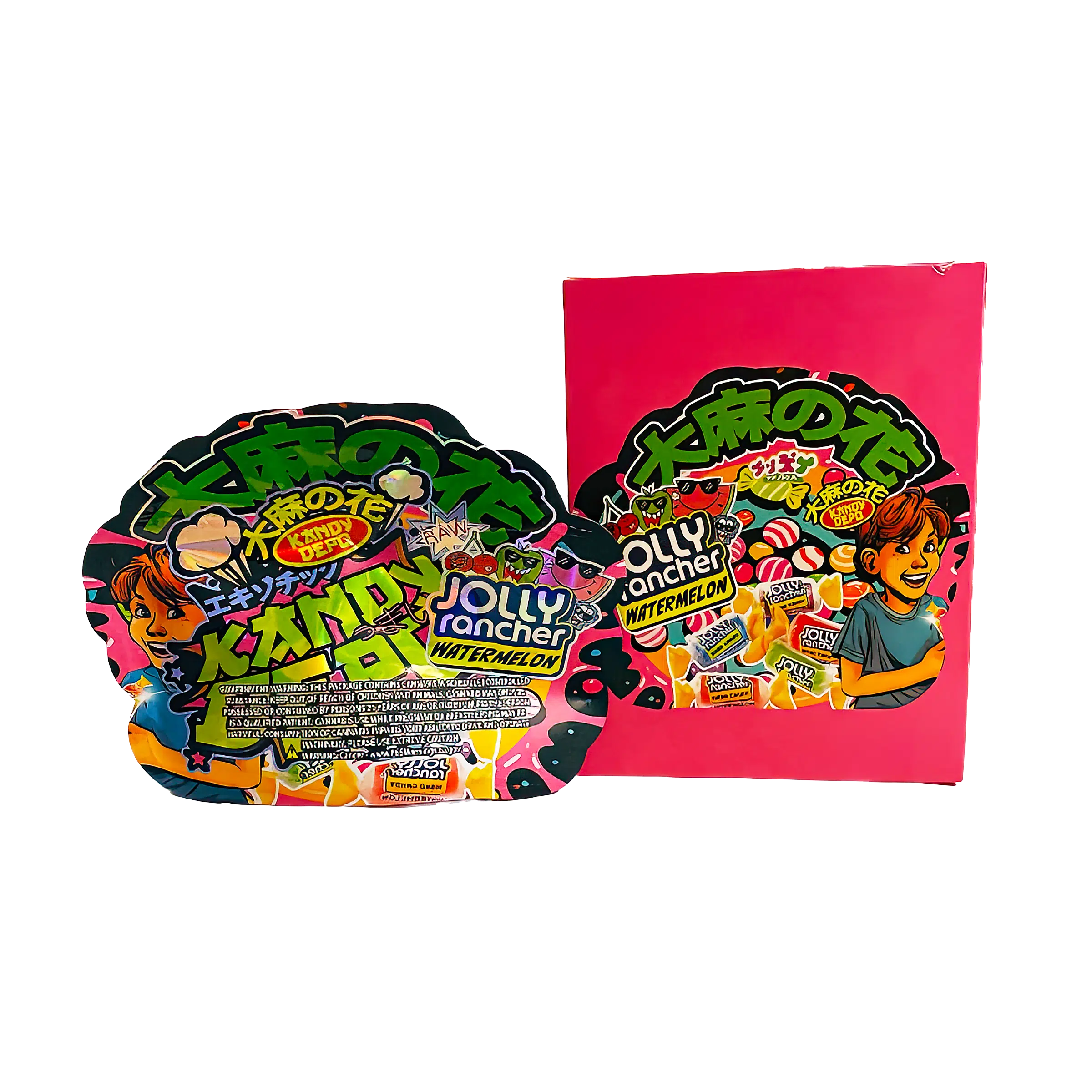 Bag-n-Box 3.5g Mylar Packaging Set (25 Count Bags + Boxes) - Holly Rancher Watermelon BAGNBOX-WIN-002 - Image 2