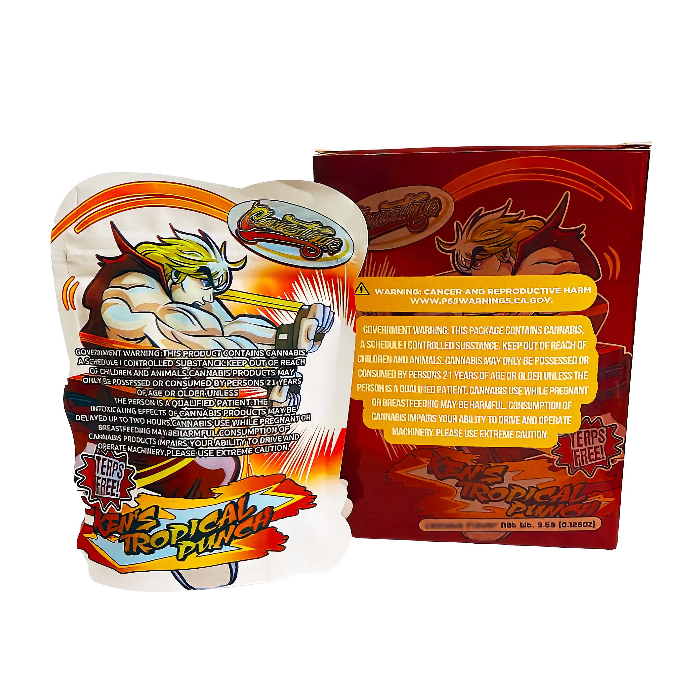 Bag-n-Box 3.5g Mylar Packaging Set (25 Count Bags + Boxes) - Ken's Tropical Punch BAGNBOX-WIN-013 - Image 2