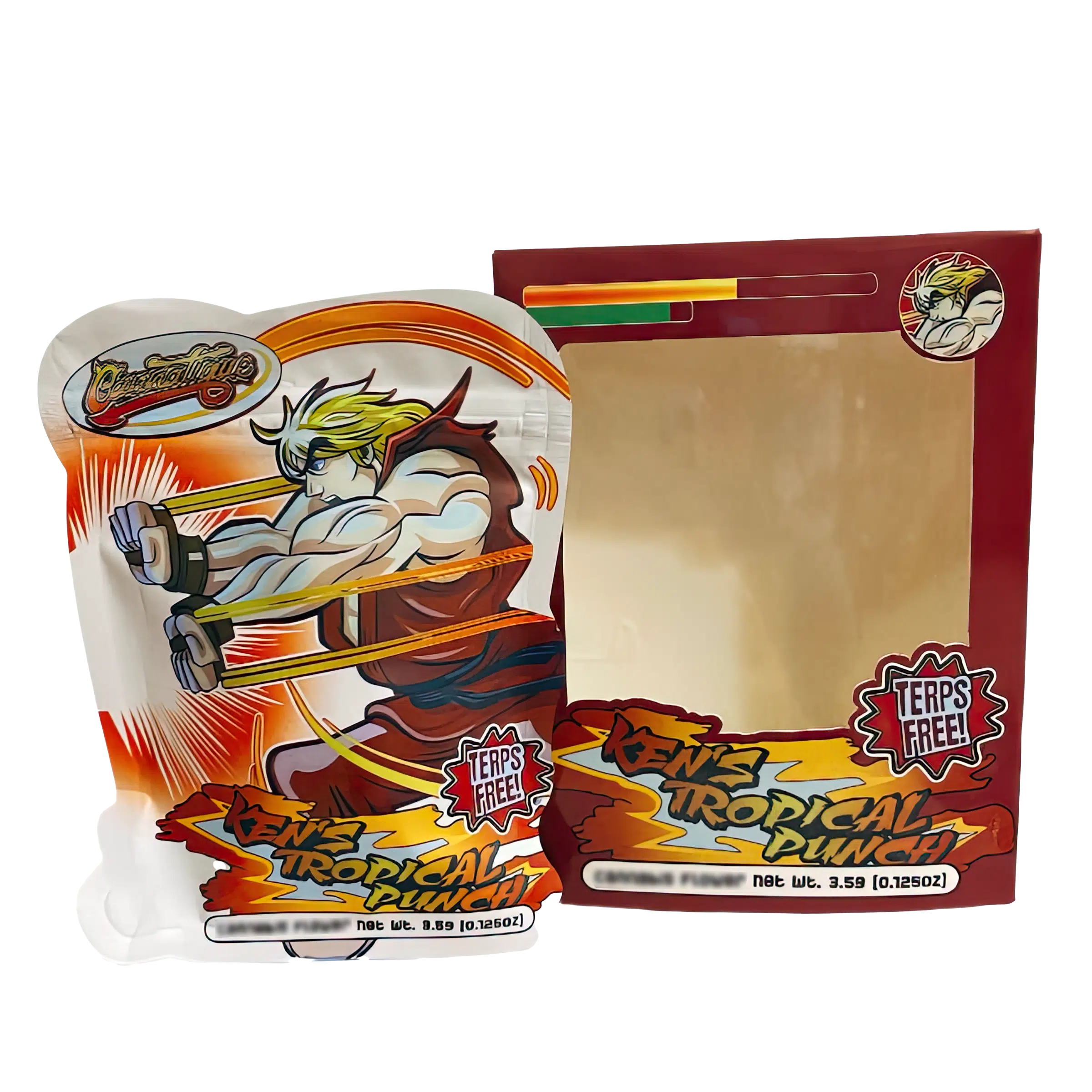 Bag-n-Box 3.5g Mylar Packaging Set (25 Count Bags + Boxes) - Ken's Tropical Punch BAGNBOX-WIN-013