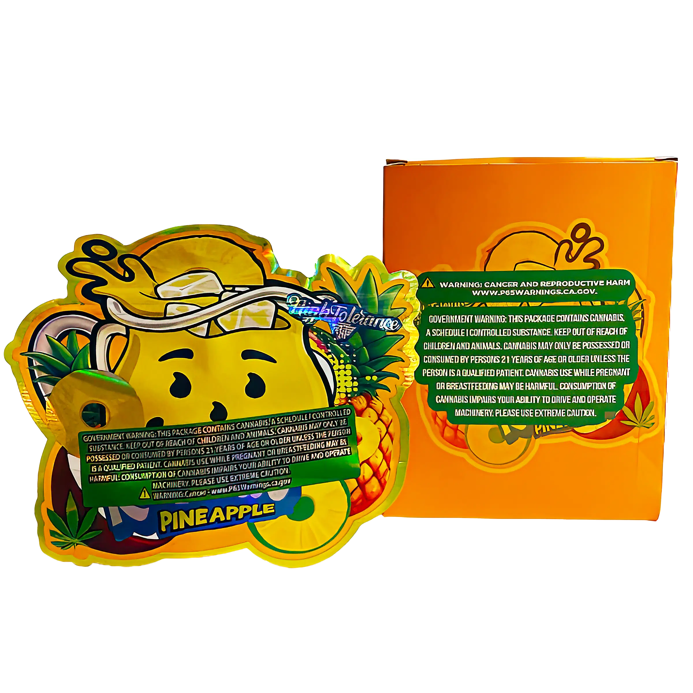 Bag-n-Box 3.5g Mylar Packaging Set (25 Count Bags + Boxes) - Kool-Lato Pineapple BAGNBOX-WIN-019 - Image 2