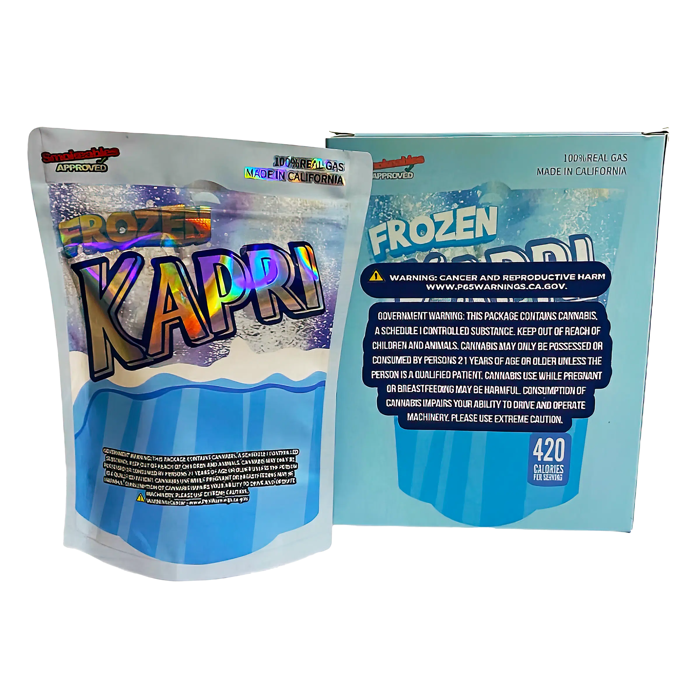 Bag-n-Box 3.5g Mylar Packaging Set (25 Count Bags + Boxes) - Frozen Kapri BAGNBOX-WIN-025 - Image 2