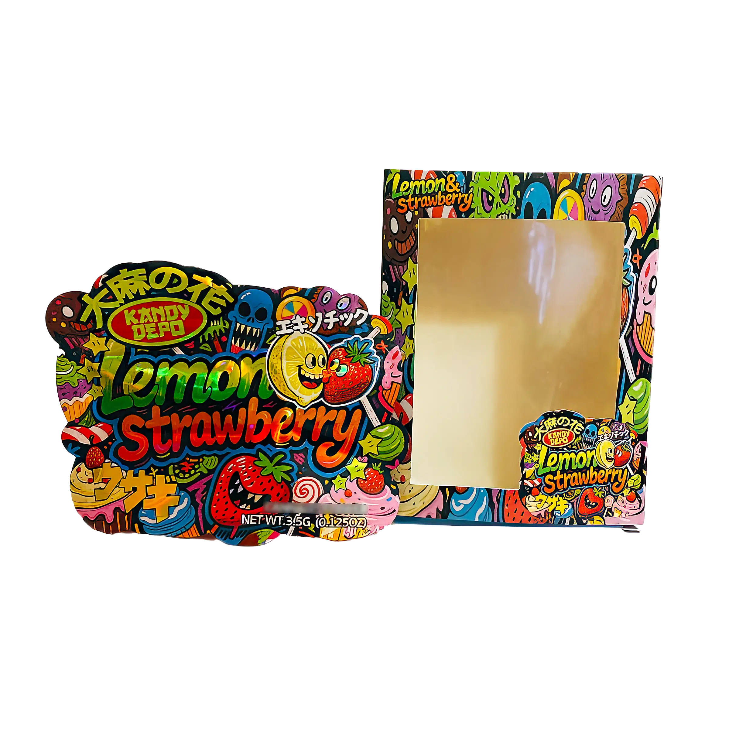 Bag-n-Box 3.5g Mylar Packaging Set (25 Count Bags + Boxes) - Lemon Strawberry BAGNBOX-WIN-003
