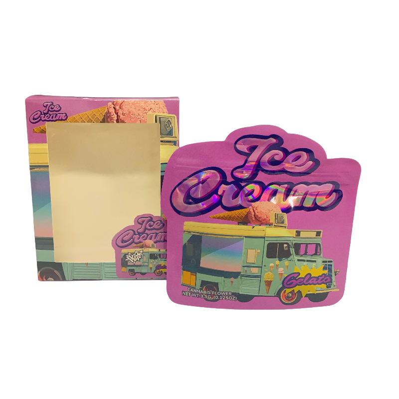 25 Pack - Bag-n-Box 3.5g Mylar Packaging Set - Ice Cream Gelato Truck - BAGNBOX-WIN-050