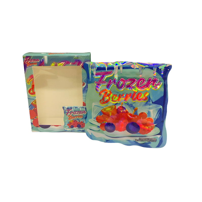25 Pack - Bag-n-Box 3.5g Mylar Packaging Set - Frozen Berries - BAGNBOX-WIN-063