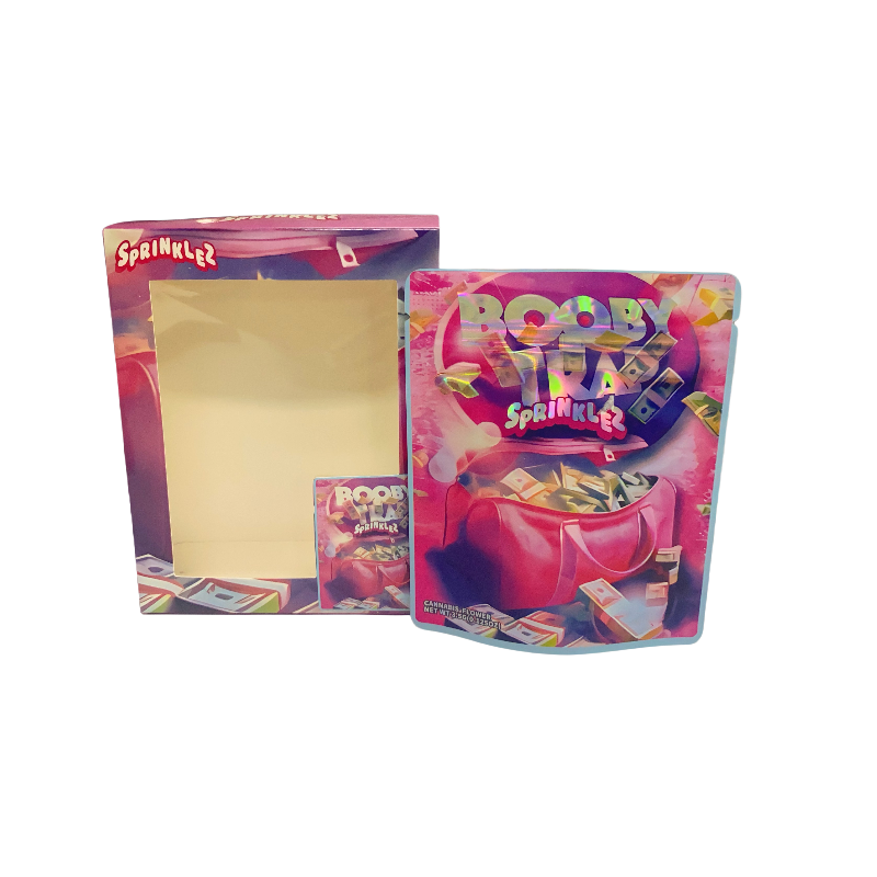 25 Pack - Bag-n-Box 3.5g Mylar Packaging Set - Sprinklez Booby Trap - BAGNBOX-WIN-064