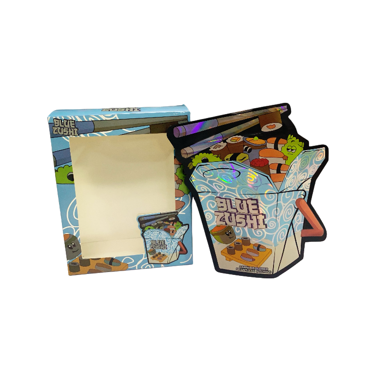 25 Pack - Bag-n-Box 3.5g Mylar Packaging Set - Blue Zushi - BAGNBOX-WIN-073