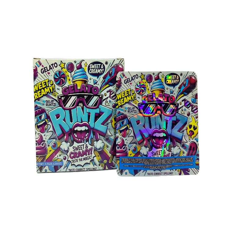 25 Pack - Bag-n-Box 3.5g Mylar Packaging Set - Gelato Runtz - BAGNBOX-WIN-075 - Image 2