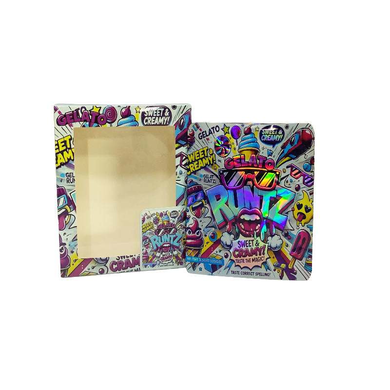 25 Pack - Bag-n-Box 3.5g Mylar Packaging Set - Gelato Runtz - BAGNBOX-WIN-075
