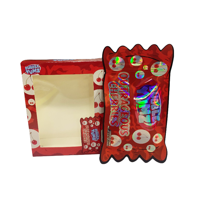 25 Pack - Bag-n-Box 3.5g Mylar Packaging Set - Bubble Yumz Outrageous Cherries - BAGNBOX-WIN-078