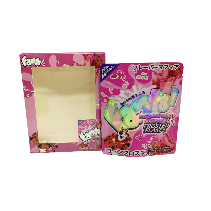 25 Pack - Bag-n-Box 3.5g Mylar Packaging Set - Fanta Strawberry Milkshake- BAGNBOX-WIN-084