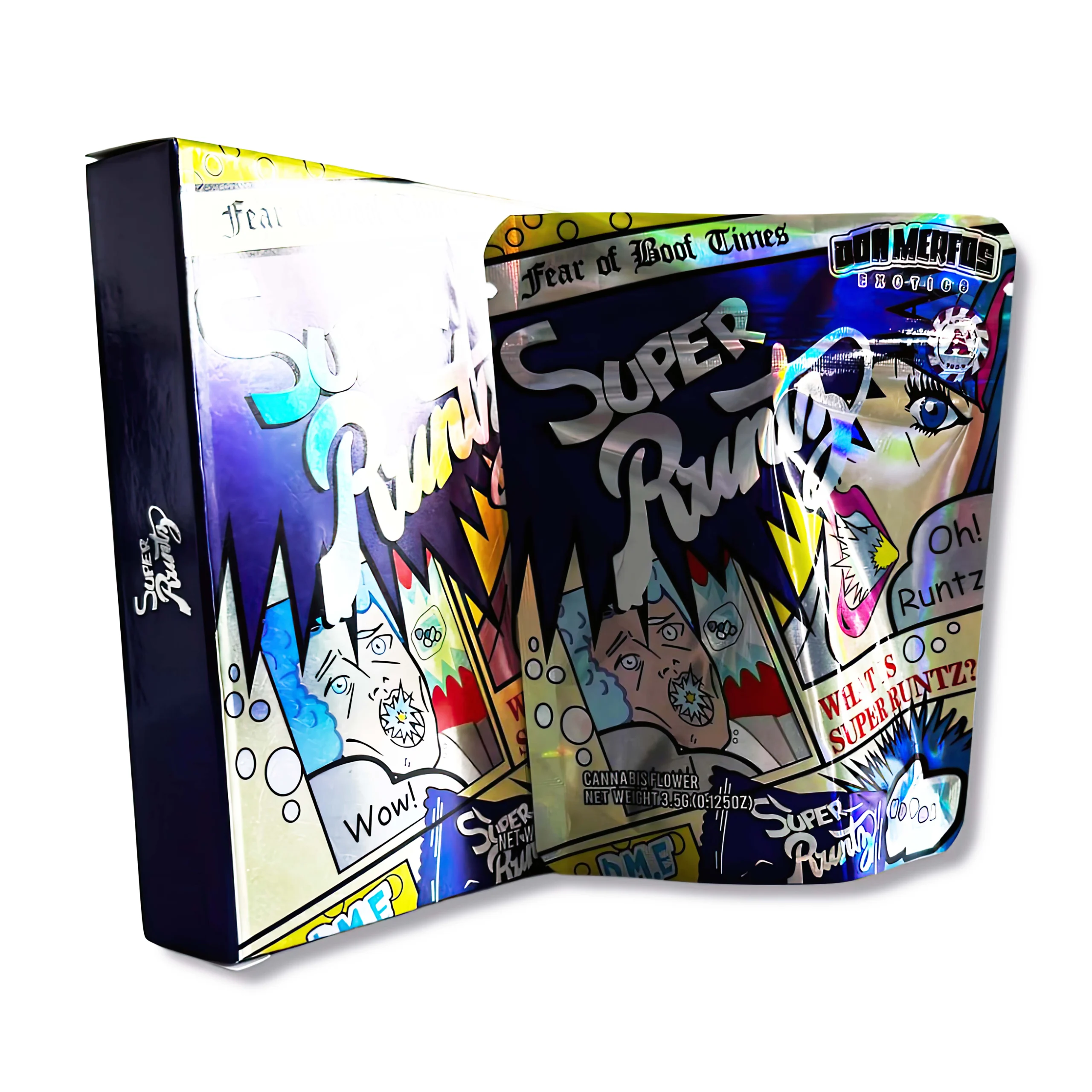 Bag-n-Box 3.5g Mylar Packaging Set – (25 Count Bags) + (25 Count) Display Boxes - Super Runtz BAGNBOX-058