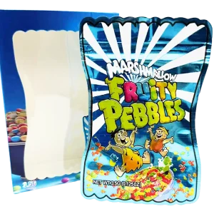 Bag-n-Box 3.5g Mylar Packaging Set – (25 Count Bags) + (25 Count) Display Boxes - Marshmallow Fruity Pebbles BAGNBOX-135