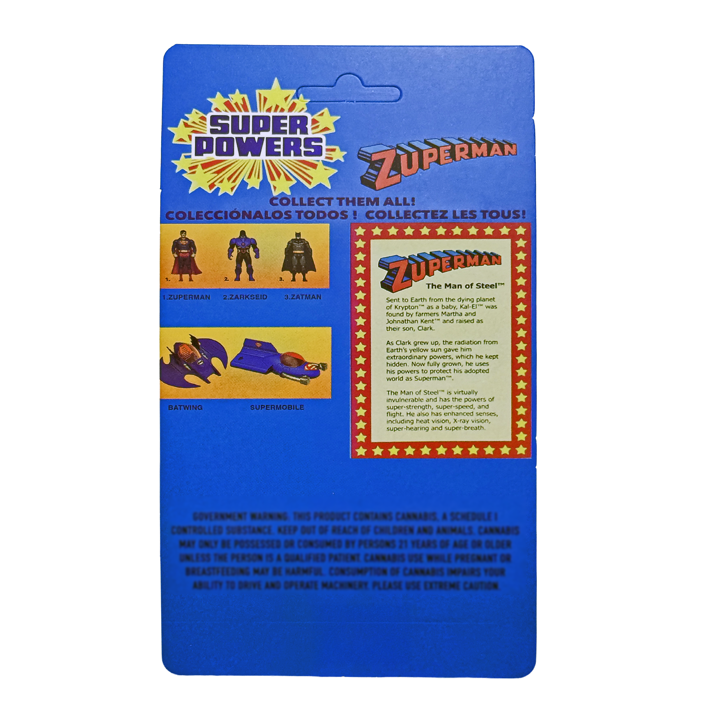 12 Pack – 3.5g Blister Pack Carded Storage - Super Powers Zuperman - BLISTER-012 - Image 2