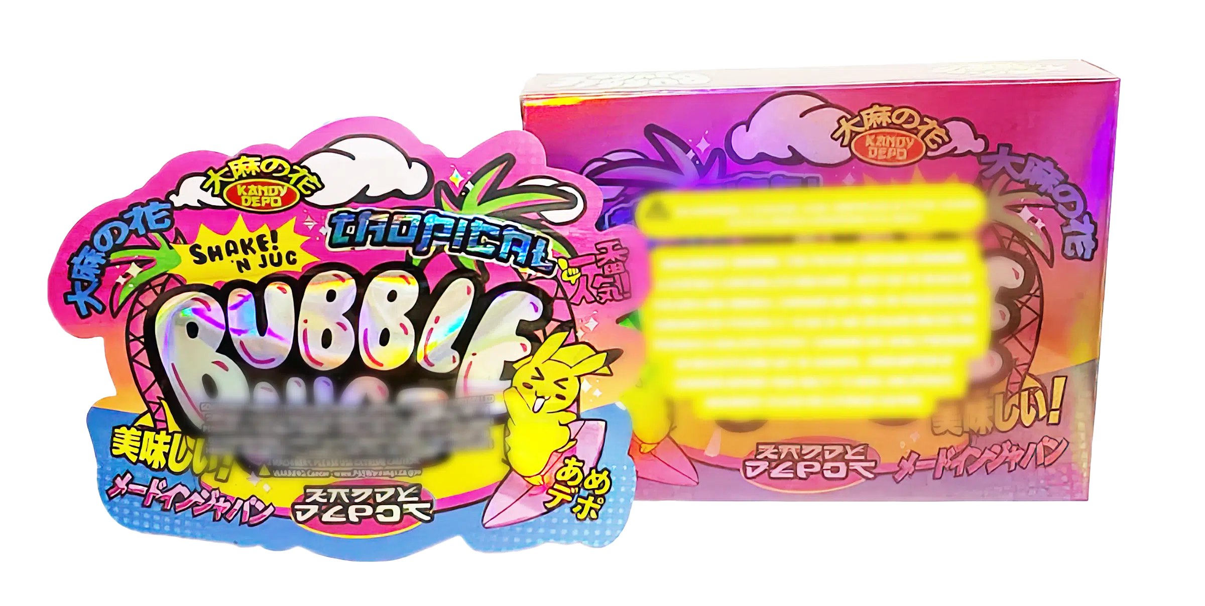 Bag-n-Box 3.5g Mylar Packaging Set (25 Count Bags + Display Boxes) - Tropical Bubble Jugz BNB-Shaped-002 - Image 2