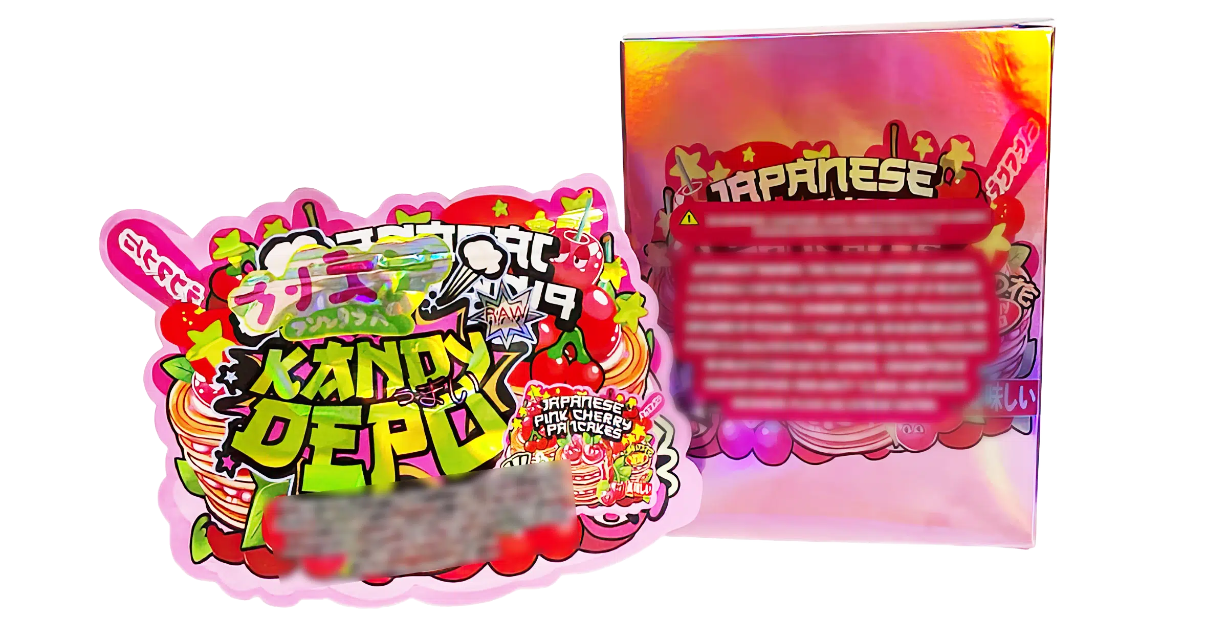 Bag-n-Box 3.5g Mylar Packaging Set (25 Count Bags + Display Boxes) - Japanese Pink Cherry Pancakes BNB-Shaped-011 - Image 2