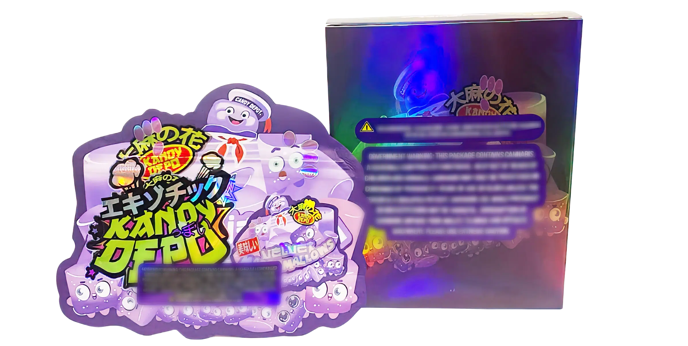 Bag-n-Box 3.5g Mylar Packaging Set (25 Count Bags + Display Boxes) - Velvet Marshmallows BNB-Shaped-014 - Image 2