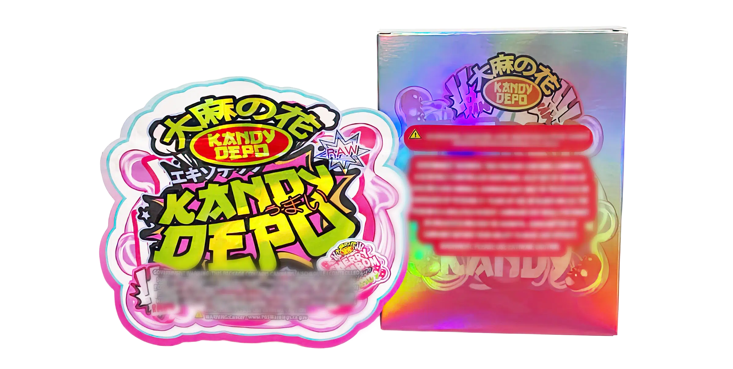 Bag-n-Box 3.5g Mylar Packaging Set (25 Count Bags + Display Boxes) - Cherry Bombom Kandy BNB-Shaped-015 - Image 2